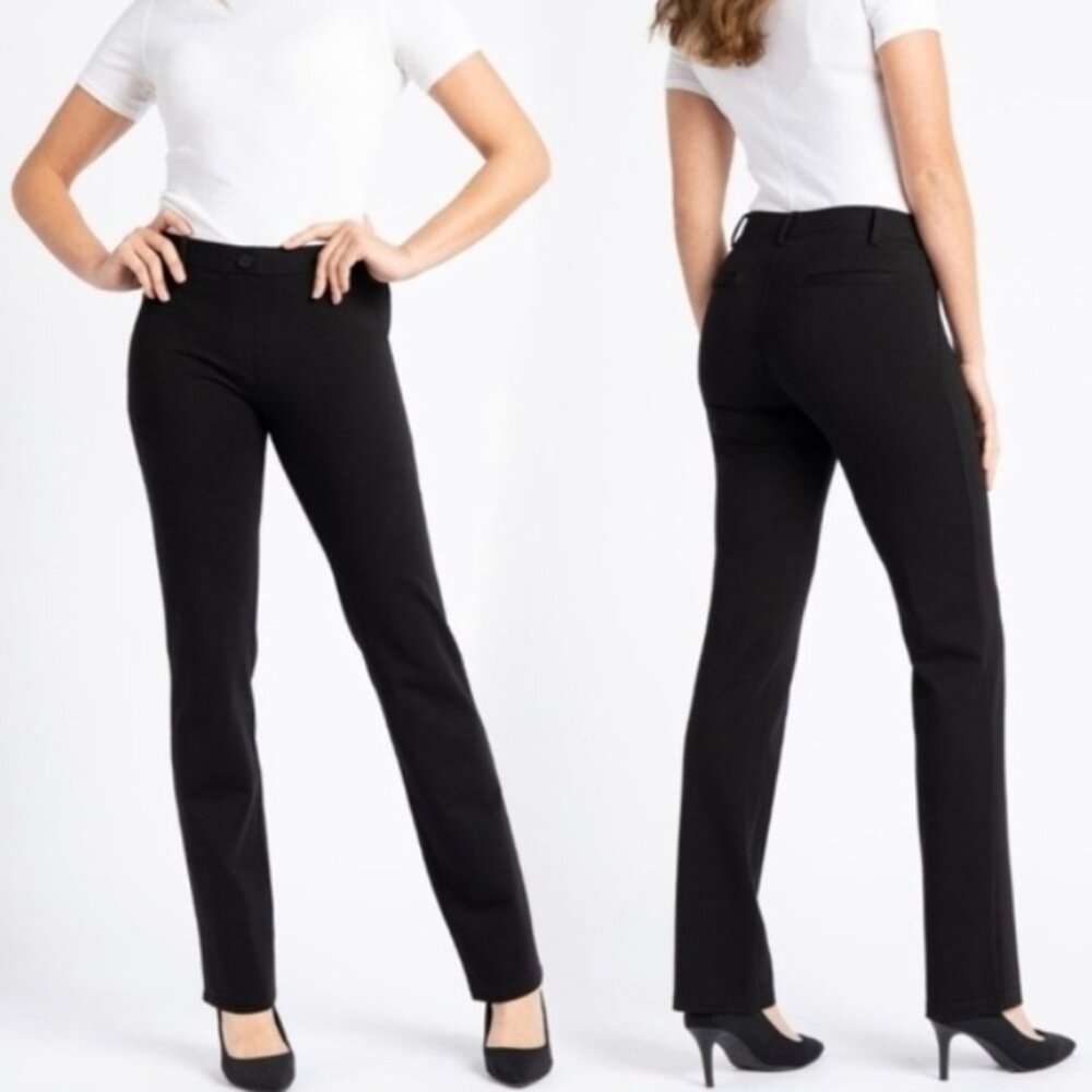 Betabrand Black Classic Dress Straight Leg Yoga Pants Size Med